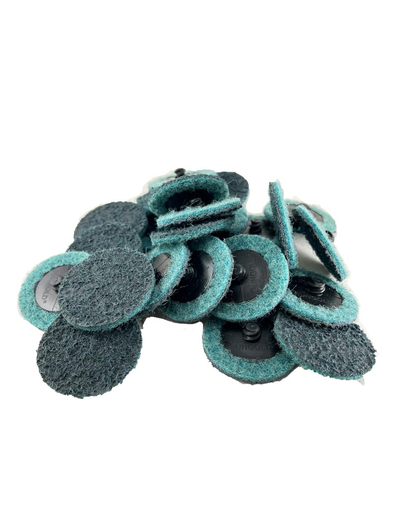 Sungold Abrasives 74901 Very-Fine Non Woven Surface Conditioning R-Type Quick Change Disc, 2-Inch, Blue (25/box) - Image 1